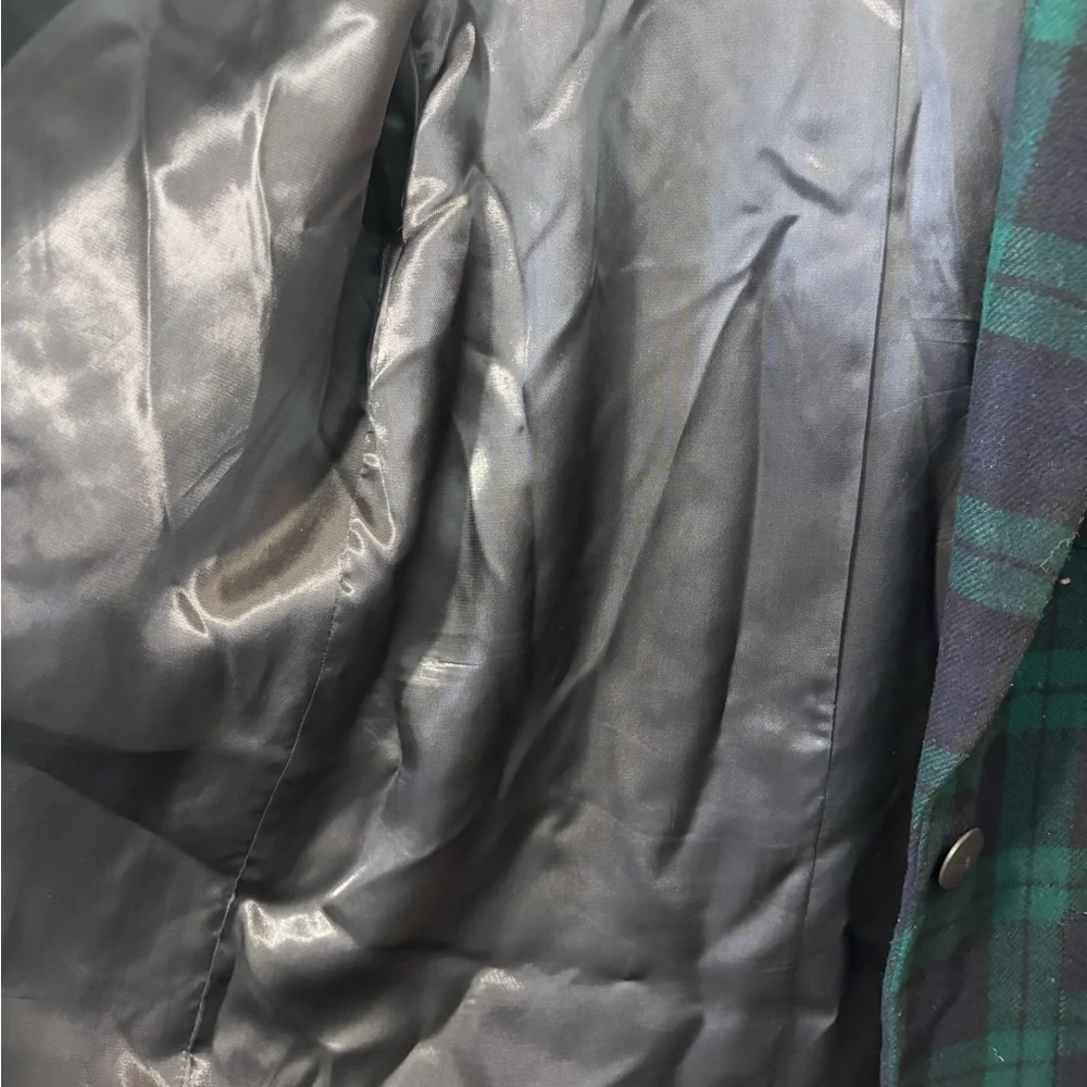 Vintage DonnyBrook Tartan Plaid Wool Green Navy Blazer Jacket Academia Preppy 12